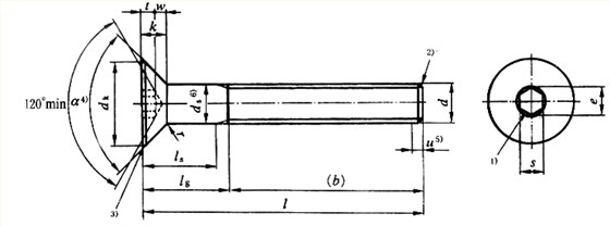 國標號gb/70.3-2000內(nèi)六角沉頭螺絲，